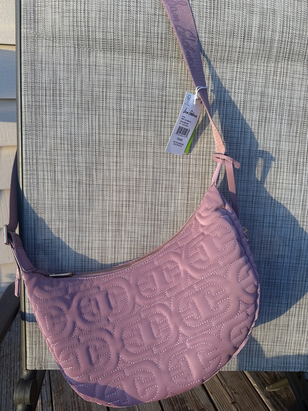 Sam Edelman Quilted Mauve Crescent Shoulder Bag